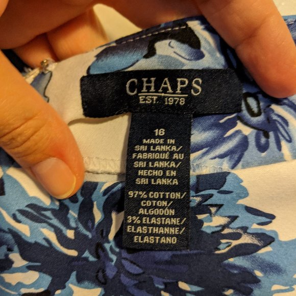 Chaps Floral Sateen Dress - Picture 5 of 6